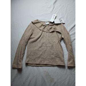Zara Beige Long Sleeve Sweater Girls Size 7 NWT